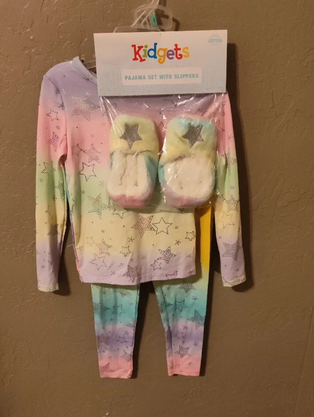 Kidgets Rainbow Star Long Sleeve Kids Pajama Set - Pastel